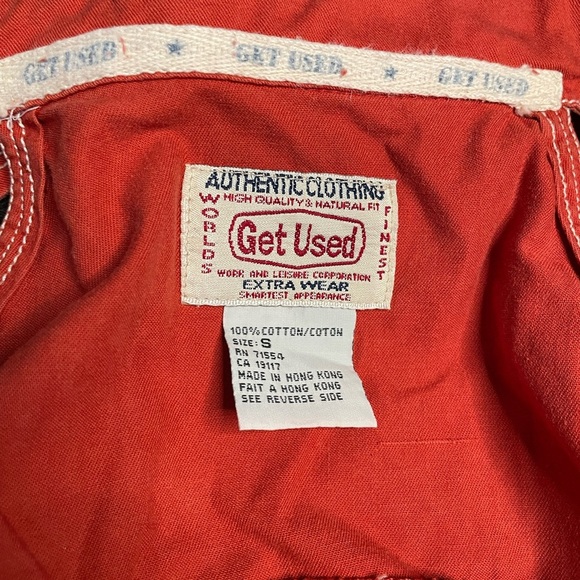 Vintage Get Used Authentic Jeans Burnt Orange Utility Vest Denim Circa early 90s - Picture 4 of 14